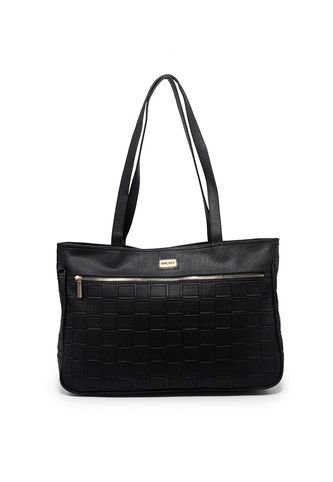 Bolso De Hombro Grande Macoly 774 Lambani Negro Oro Macoly