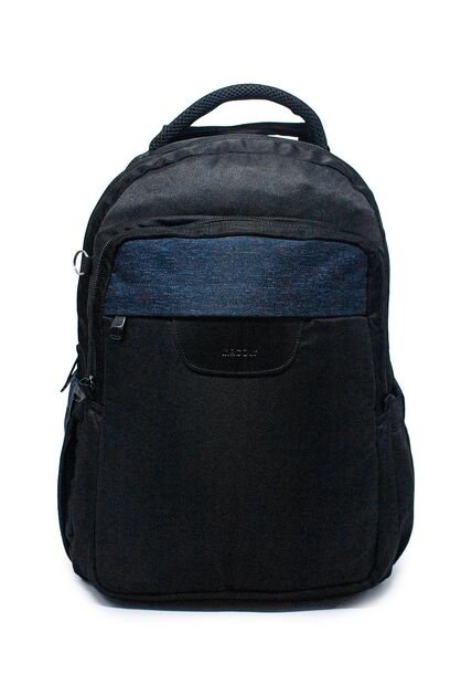 Morral Grande Macoly 268 Lona Negro  X Azul Oscuro