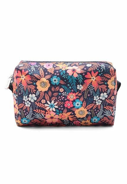 Cosmetiquera Grande Macoly Flora Azul