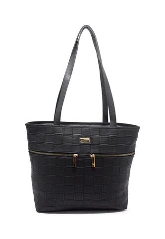 Bolso De Hombro Macoly 705 Lambani Negro Oro Macoly