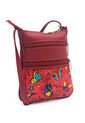 Bolso Manos Libres 320 Cuero Tala Rojo Mariposas de Macoly