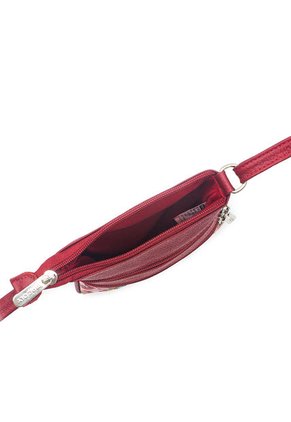 Bolso Manos Libres 320 Cuero Tala Rojo Mariposas