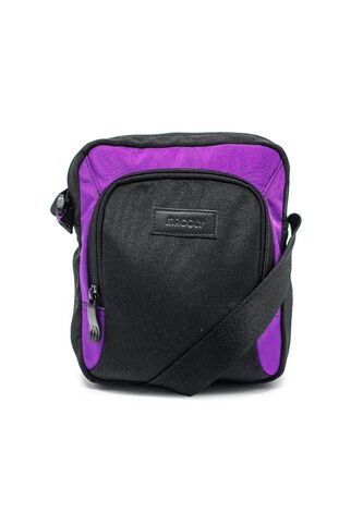 Bolso Manos Libres Macoly 278 Lona Negro X Morado Macoly