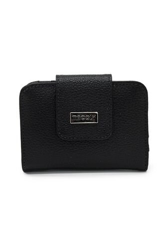 Billetera Mini Macoly A018 Cuero Negro Liso Macoly