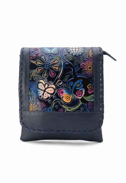 Bolso Manos Libres AM01 Cuero Azul Tala Mariposas