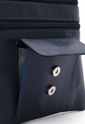 Bolso Manos Libres AM01 Cuero Azul Tala Mariposas