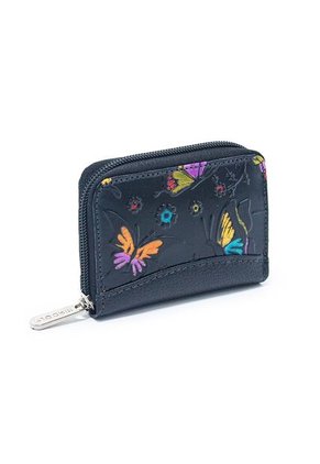 Portadocumentos C645 Cuero Tala Negro Mariposas Grande