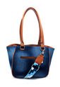 Bolso De Hombro Manos Libres VO09 Jean X Reata Azul de Macoly