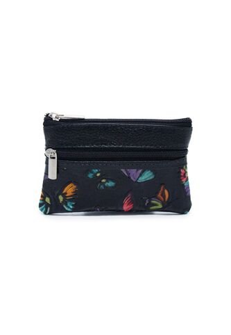 Monedero Macoly Cuero Doble Cremallera Tala Negro Macoly