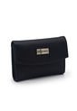 Billetera Mini A035 Cuero Negro Liso de Macoly