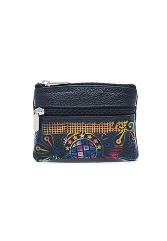 Monedero Macoly AM Cuero Doble Cremallera Tala Negro Macoly