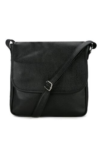 Bolso Manos Libres Macoly 037 Cuero Negro Liso Macoly