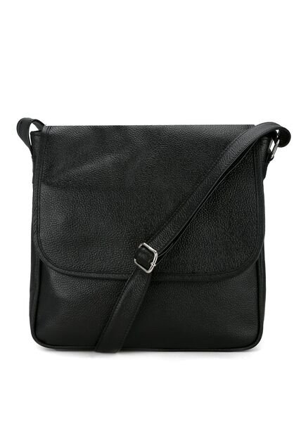 Bolso Manos Libres Macoly 037 Cuero Negro Liso