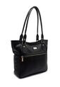 Bolso De Hombro Macoly 1026 Cuero Negro Liso de Macoly