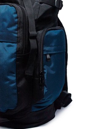 Morral Camping Macoly 313 Lona Negro X Azul Petroleo