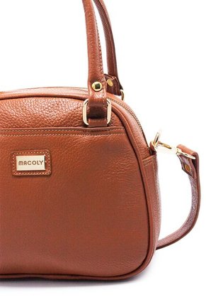 Cartera Manos Libres Macoly 875 Cuero Miel Oro