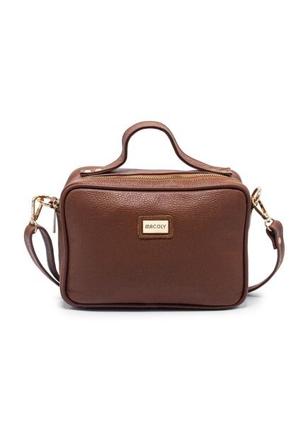 Bolso Manos Libres M401 Cuero Miel Liso Oro