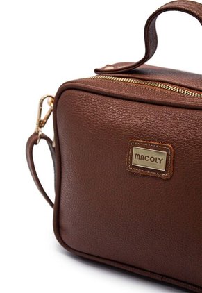 Bolso Manos Libres M401 Cuero Miel Liso Oro