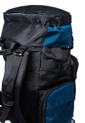 Morral Camping Macoly 313 Lona Negro X Azul Petroleo