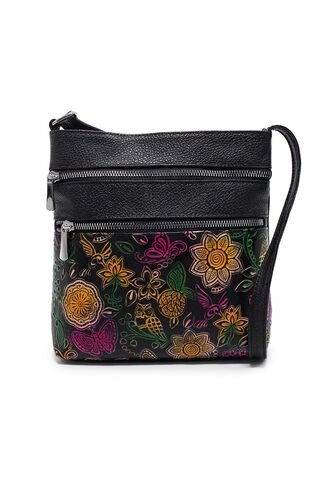 Bolso Manos Libres M301 Cuero Tala Negro Niquel Macoly