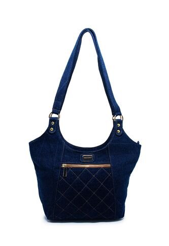Bolso De Hombro Macoly M380 Jean Acolchado Oro Macoly