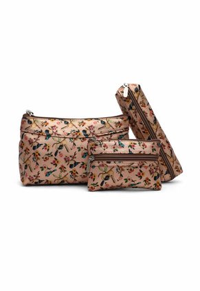 Cosmetiquera, Monedero Y Portaesferos Selva Oro Rosa