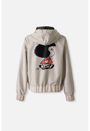 Chaqueta De Mafalda Caqui Con Capucha Para Mujer S