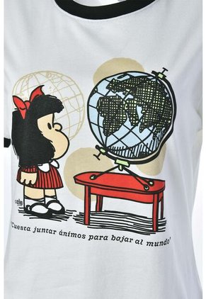 Camiseta De Mafalda Slim Fit Para Mujer XS