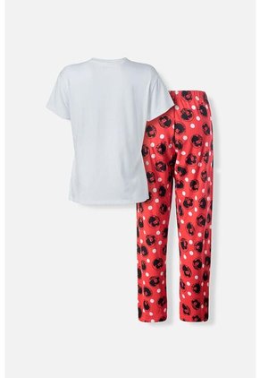Pijama De Mafalda De Pantalón Largo Blanco Y Rojo Para Mujer S