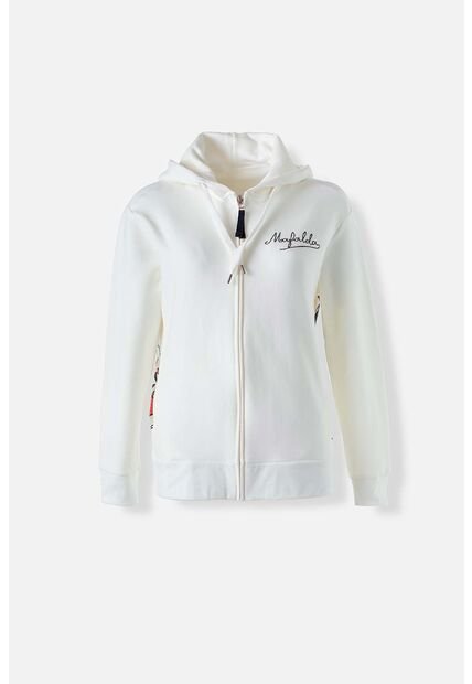 Buzo De Mafalda Marfil De Diseño Abierto Para Mujer XS