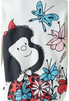 Buzo De Mafalda Marfil De Diseño Abierto Para Mujer XS