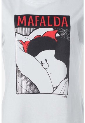 Pijama De Mafalda De Pantalón Largo Blanco Y Rojo Para Mujer S