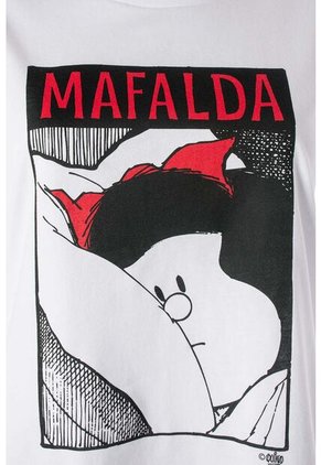 Pijama De Mafalda De Pantalón Largo Blanco Y Rojo Para Mujer S