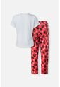 Pijama De Mafalda De Pantalón Largo Blanco Y Rojo Para Mujer M de MAFALDA