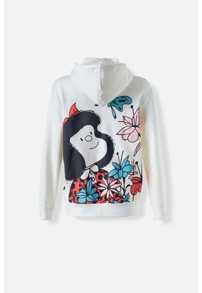 Buzo De Mafalda Marfil De Diseño Abierto Para Mujer L