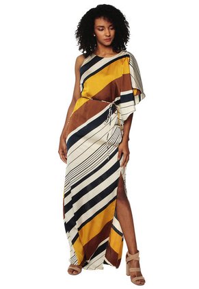 Vestido Beige-Dorado-Café MNG