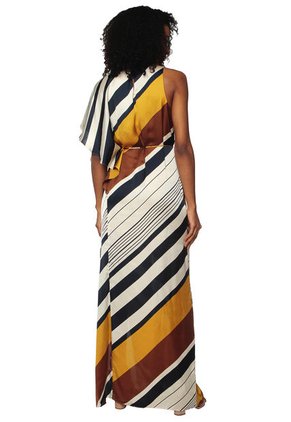 Vestido Beige-Dorado-Café MNG