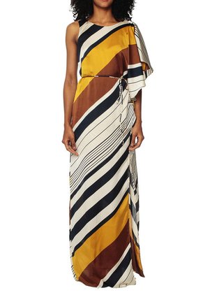 Vestido Beige-Dorado-Café MNG