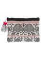Bolso MNG Blanco Hueso-Negro-Fucsia de MNG