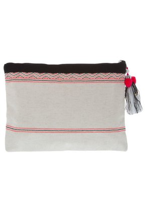 Bolso MNG Blanco Hueso-Negro-Fucsia