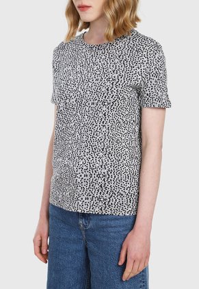 Camiseta Gris-Negro-Blanco MNG