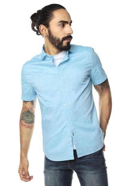 Camisa Azul Turquesa MNG