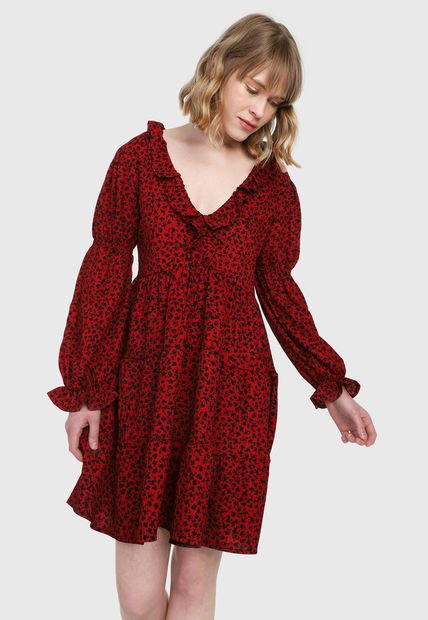 Vestido Rojo-Negro MNG