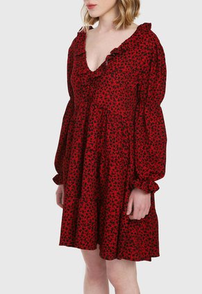 Vestido Rojo-Negro MNG