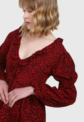 Vestido Rojo-Negro MNG