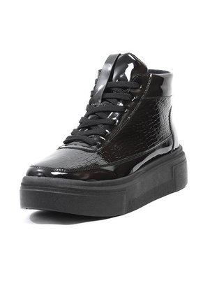 Tenis Charol Negro Maniqueo Obsidiana