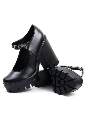 Zapatos Tacón Negro Maniqueo Mafalda