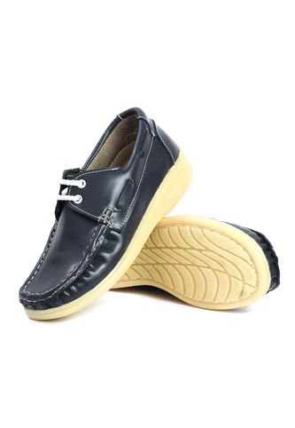 Zapato Colegial Niño Cuero Azul Maniqueo Marrone Maniqueo