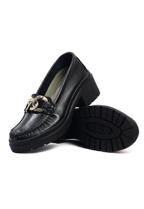 Mocasines Cuero Negro Maniqueo Lille
