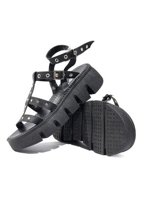 Sandalias Negro Maniqueo Arena